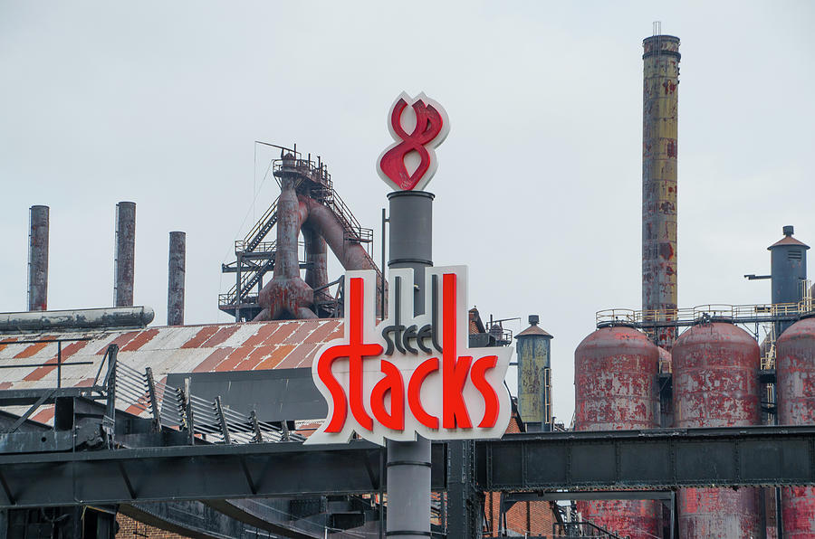 Bethlehem Pa - The Steel Stacks Photograph by Bill Cannon