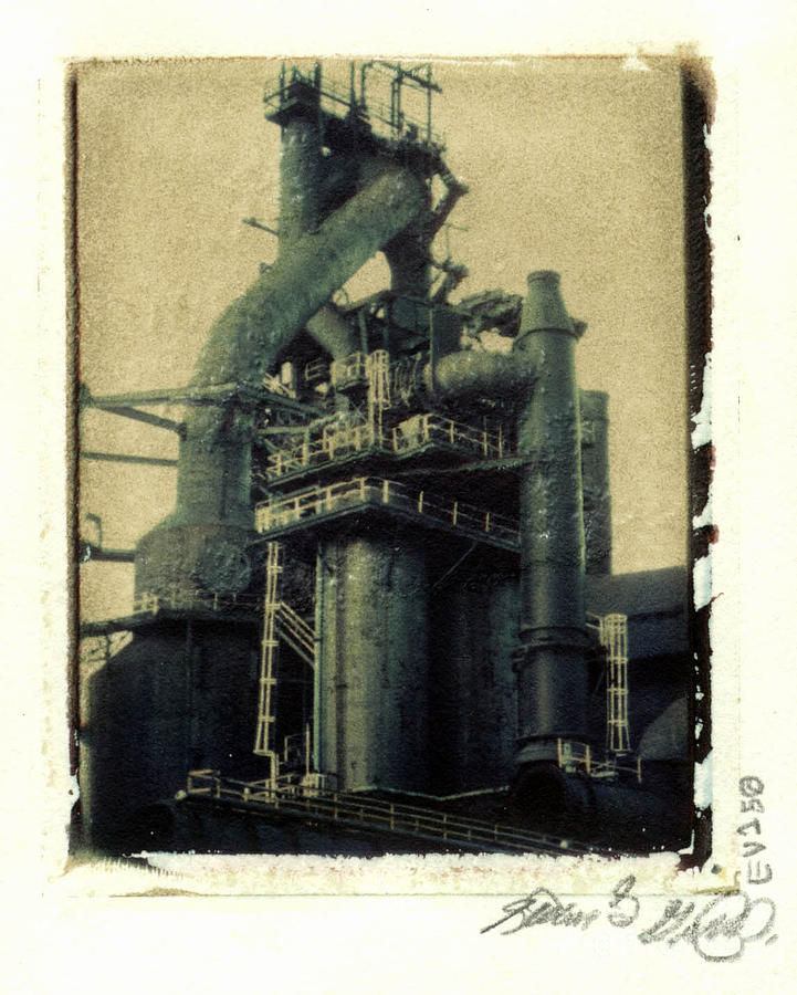 Polaroid Photograph - Bethlehem Steel Towers by Steven Godfrey