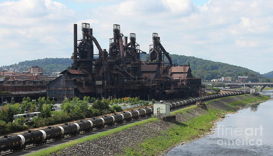 Bethlehem Steel Photograph - Bethlehem Steelstacks Along The Lehigh by Ken Keener