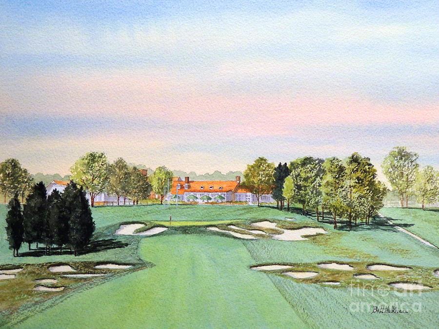 Bethpage State Park Golf Course 18th Hole Painting by Bill Holkham
