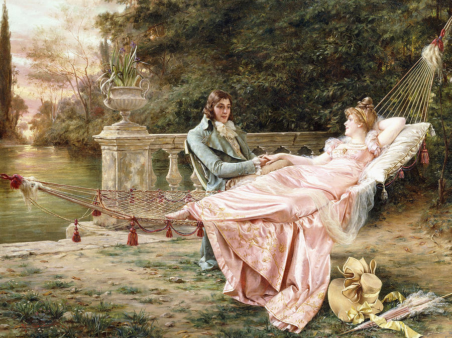 Garden Painting - Betrothed by Joseph Frederic Charles Soulacroix