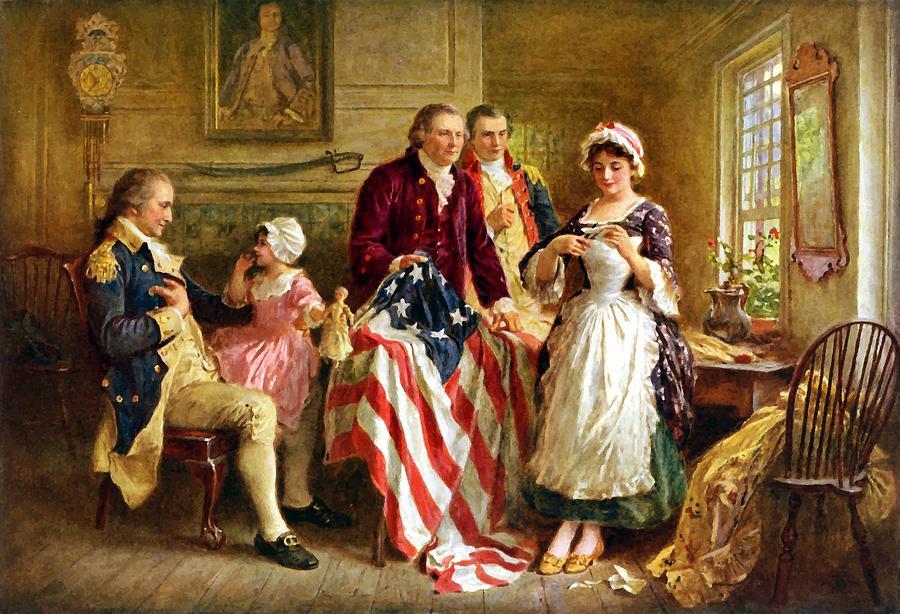 Betsy Ross And General George Washington Painting by War Is Hell Store