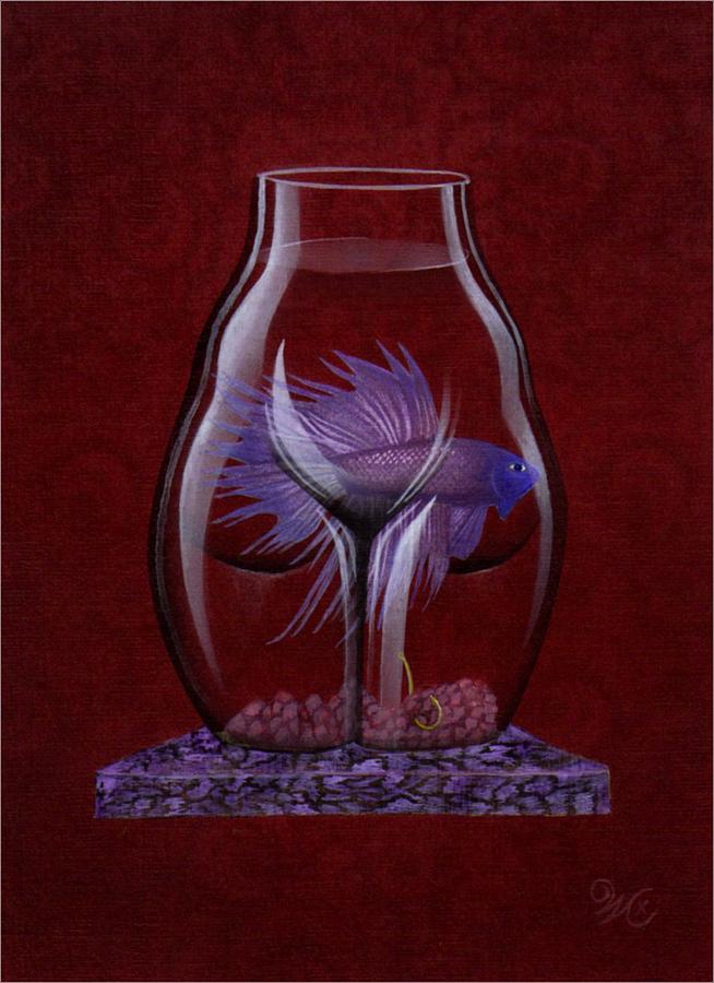 Fish Painting - Betta1 by Will Crane