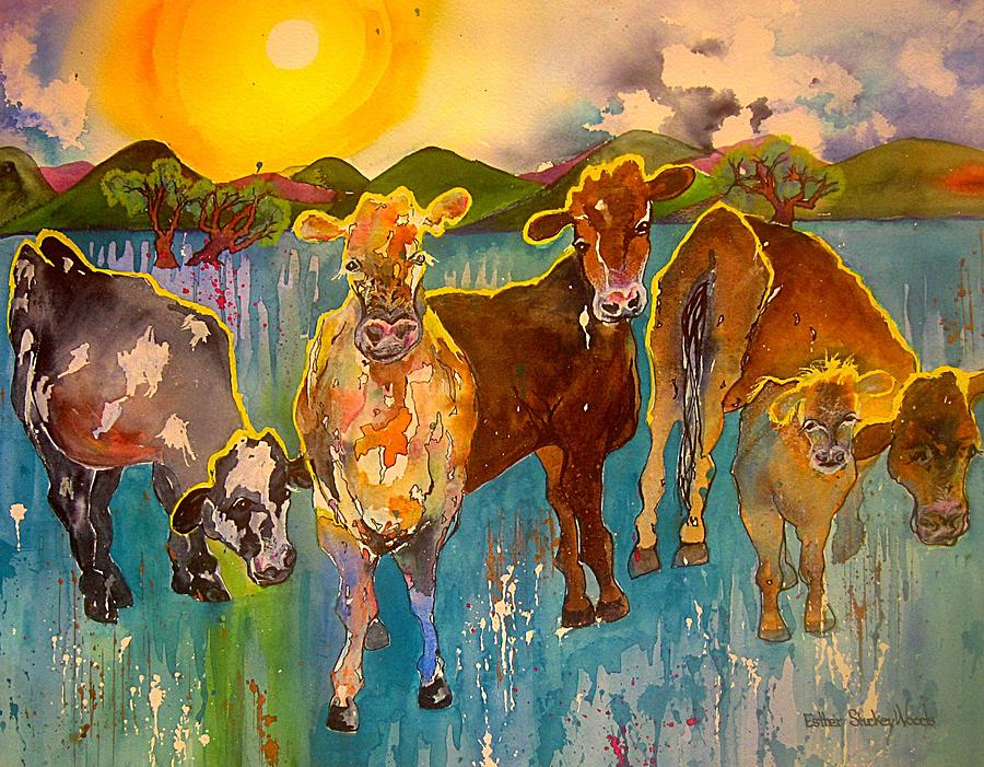 Better Cows Painting by Esther Woods