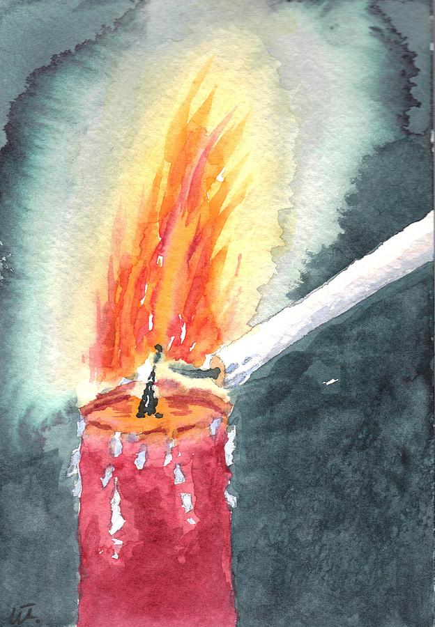 Candle Painting - Better to Light a Candle  by Warren Thompson