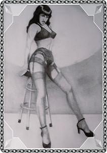 Bettie Page Drawing - Bettie Page by Janet Gioffre Harrington Bettie Page Drawing - Bettie Page by Janet Gioffre Harrington