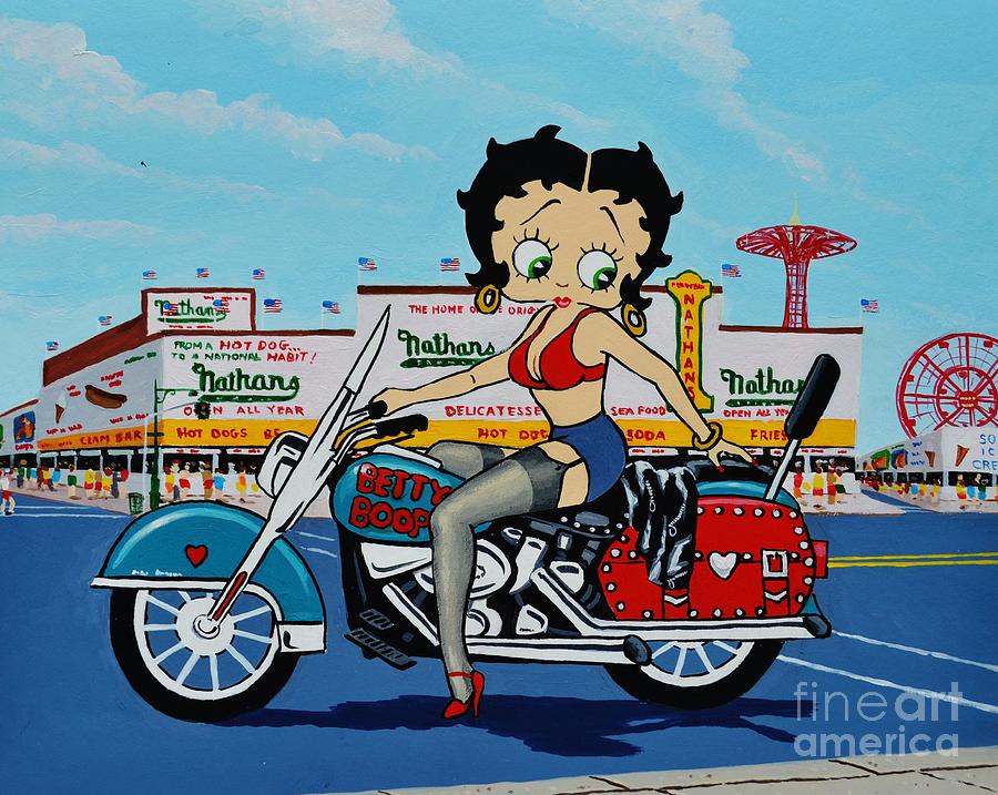 Betty Boop Painting - Betty Boop at Coney by Thomas Kolendra