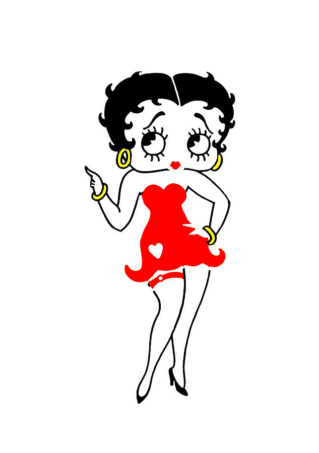 Betty Boop Red Dress Mixed Media by Charlie Ross
