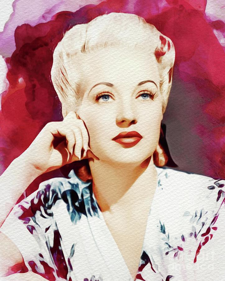 Hollywood Painting - Betty Grable, Movie Legend and Pinup by Esoterica Art Agency