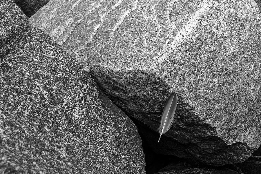 Black And White Photograph - Between A Rock by Frank Winters