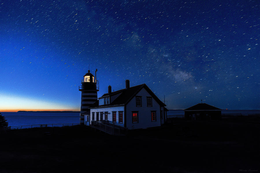 Lighthouse Photograph - Between Dark and Dawn At West Quoddy Head Lighthouse by Marty Saccone