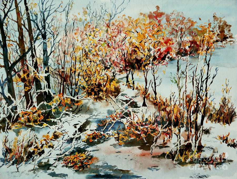 Winter Painting - Between frozen waters by Almo M