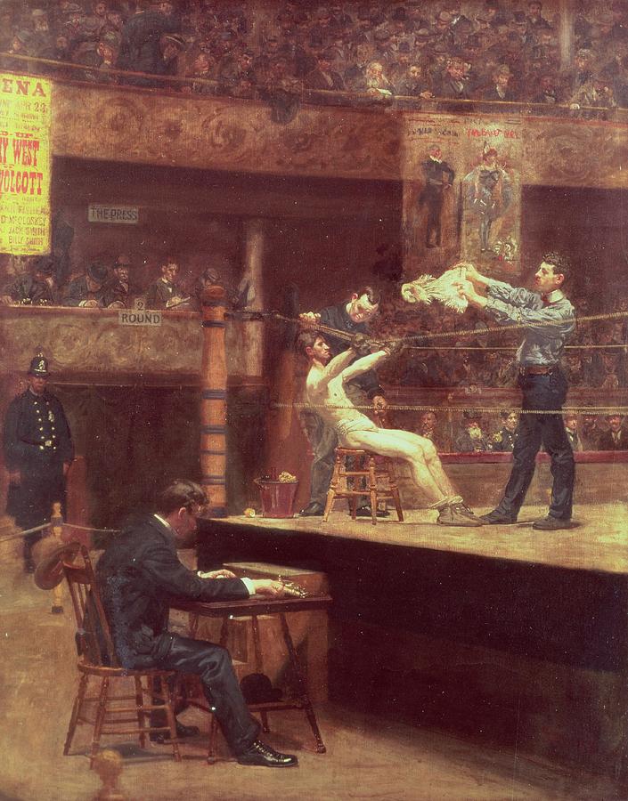 Rope Painting - Between Rounds by Thomas Cowperthwait Eakins