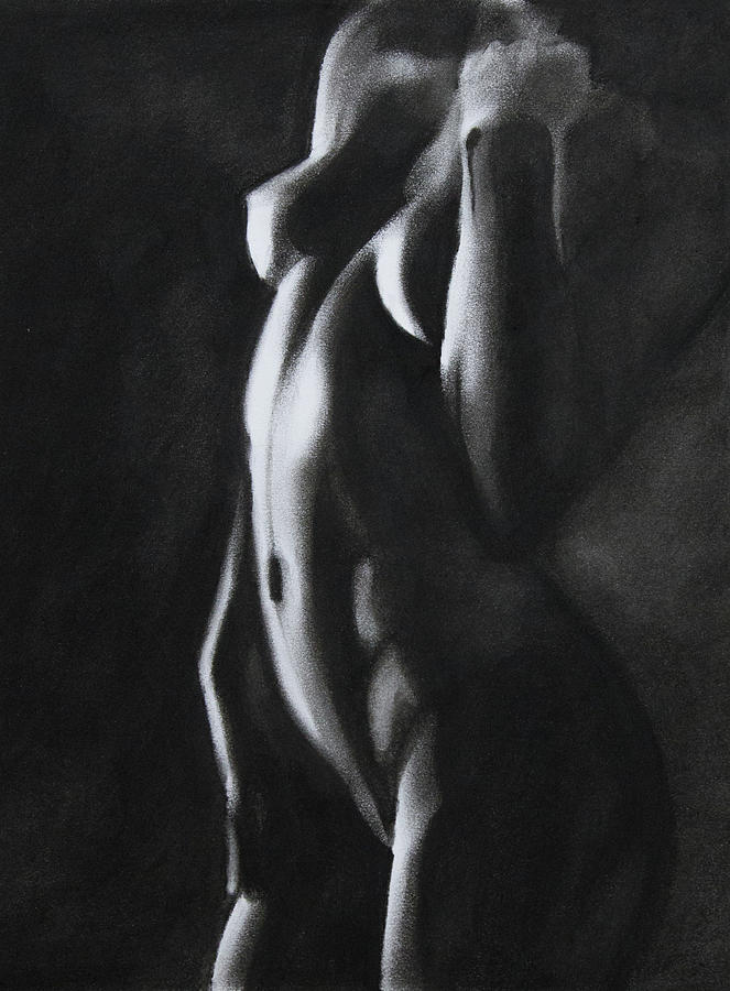 Between Worlds - Charcoal Drawing by Blue Muse Fine Art