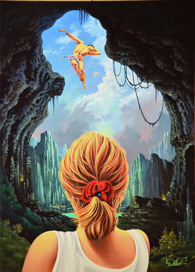 Surrealism Painting - Between Worlds by Hans Doller