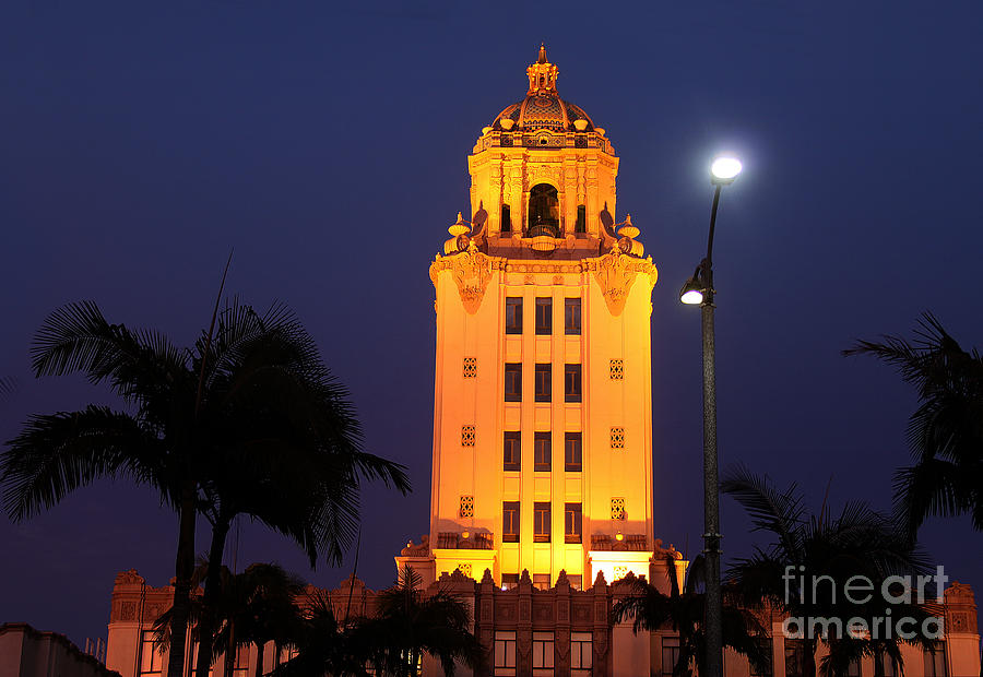 Beverly Hills City Hall Tower Photograph by Wernher Krutein