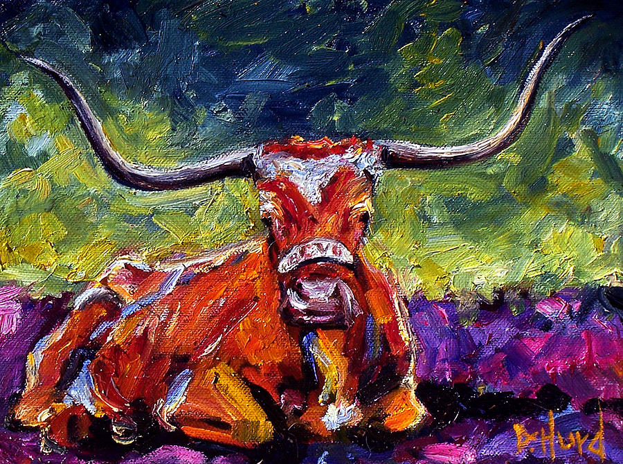 Cow Painting - Bevo by Debra Hurd