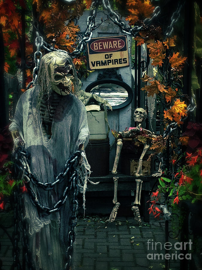 Halloween Photograph - Beware of Vampires by Mary Machare