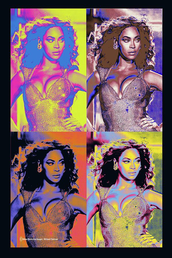 Beyonce Pop Art Digital Art by Michael Chatman - Pixels