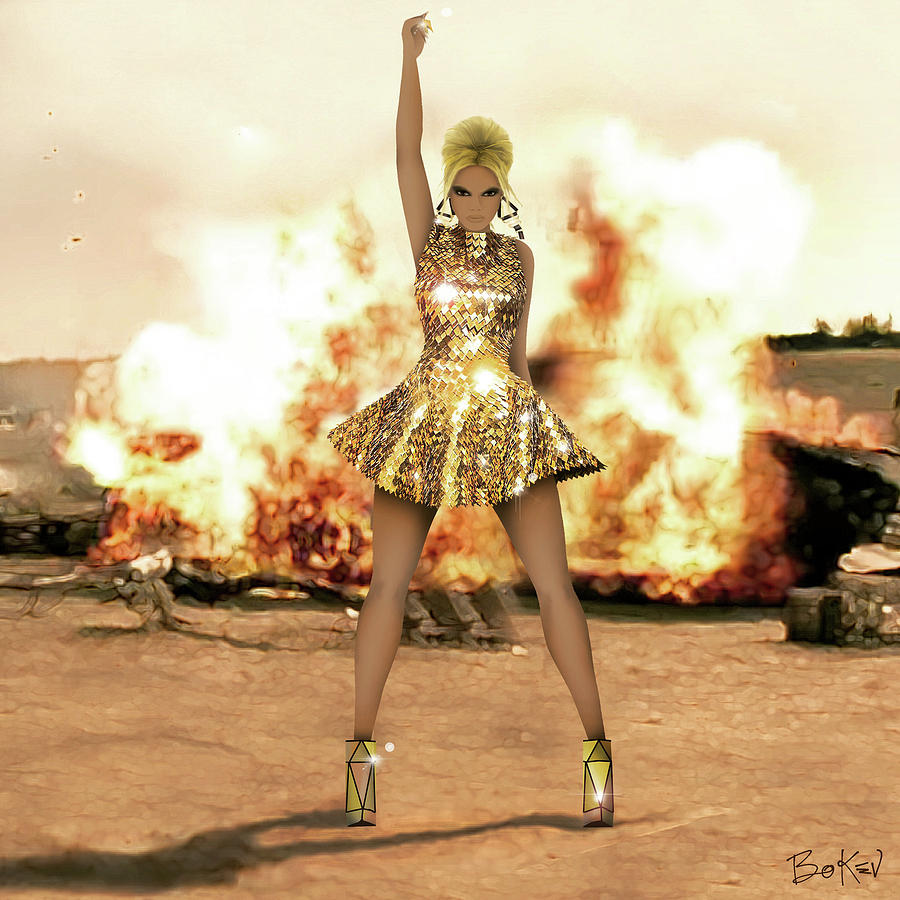 Beyonce Digital Art - Beyonce - Run The World Girls 4 by Bo Kev