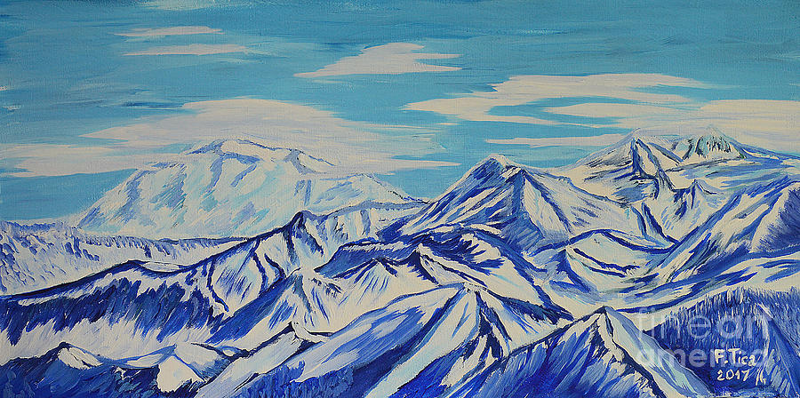 Beyond - Swiss Alps Vista Painting by Felicia Tica