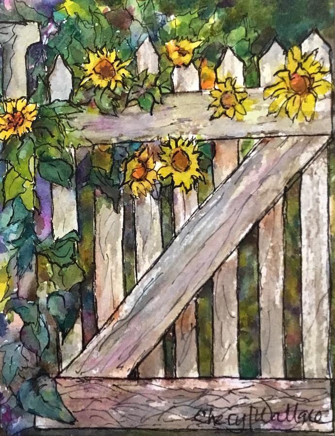 Beyond the Gate Painting by Cheryl Wallace