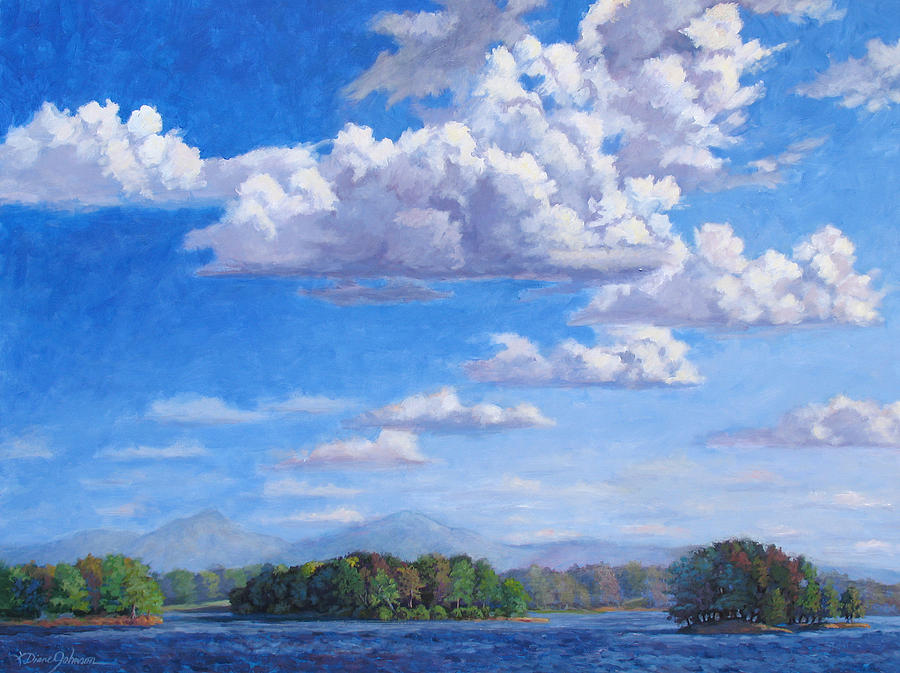 Tree Painting - Beyond The Lake by L Diane Johnson