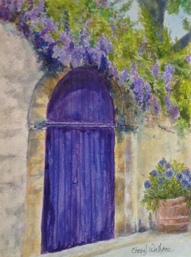 Beyond the Purple Door Painting by Cheryl Wallace