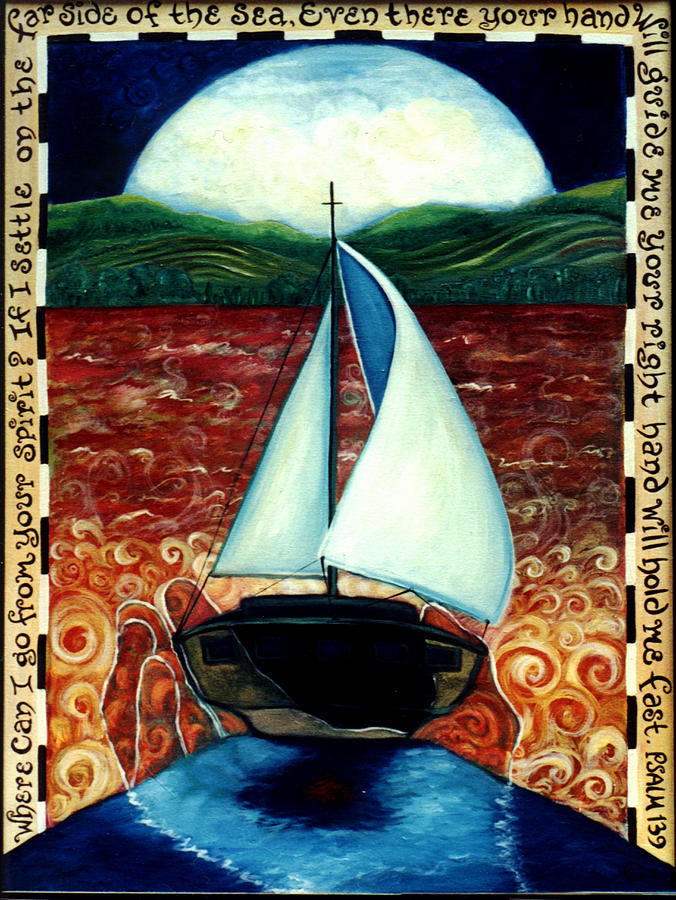 Sailboat Painting - Beyond These Shores by Teresa Carter Sailboat Painting - Beyond These Shores by Teresa Carter
