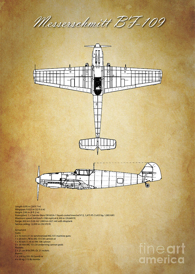 Bf-109 Digital Art by Airpower Art