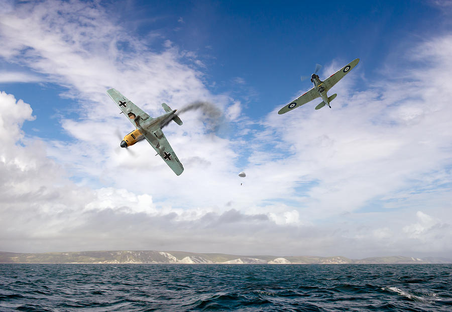 Bf109 down in the Channel Photograph by Gary Eason