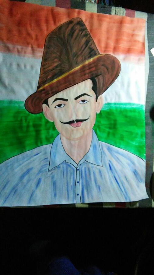 Indian Revolutionary Bhagat Singh - Shiv Art Gallery - Drawings &  Illustration, Politics & Patriotism, Other Politics & Patriotism - ArtPal