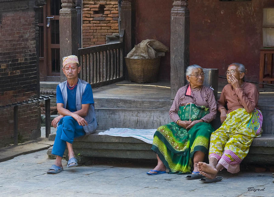 Bhaktapur Gossips Photograph by Christopher Byrd