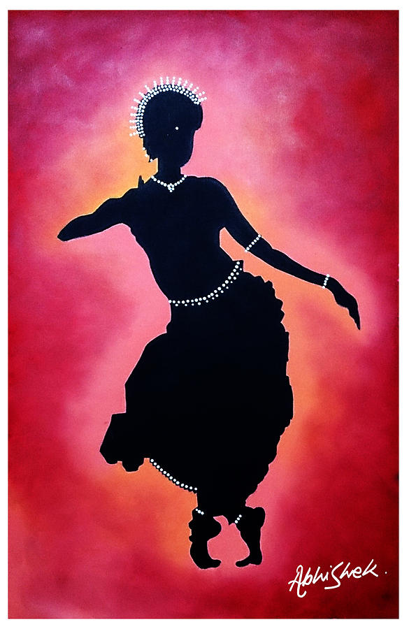 Bharatnatyam Dancer Painting by Abhishek Das