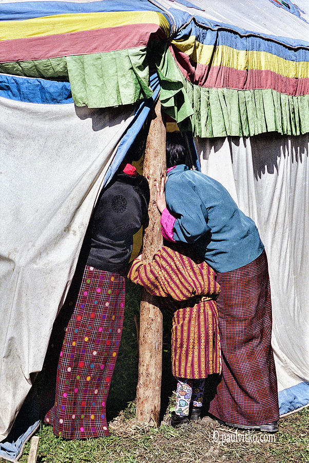 Bhutan tent lookers Photograph by Paul Vitko