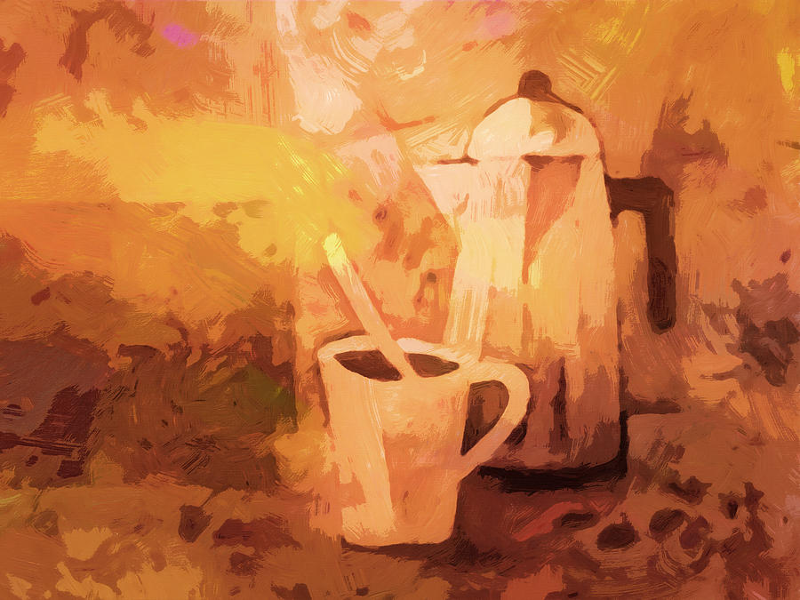 Bialetti Morning Coffee Painting by Lutz Baar