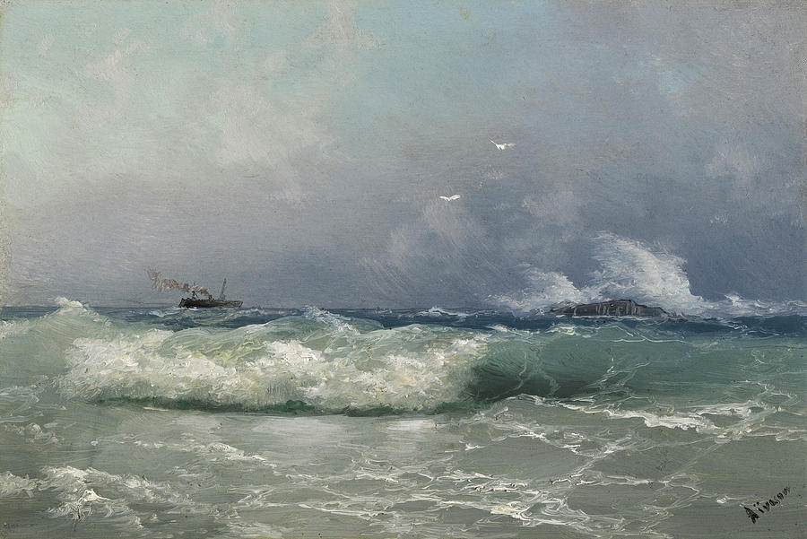 Biarritz Painting by Ivan Konstantinovich Aivazovsky