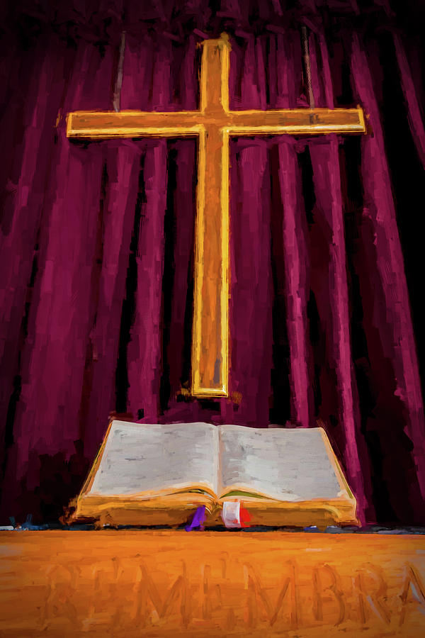 Bible and Cross Digital Art by Barry Wills