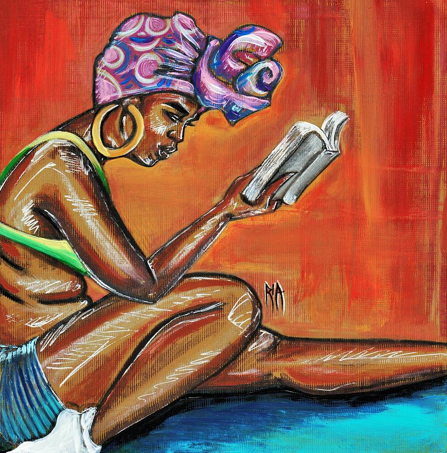 Book Painting - Bible Reading by Artist RiA