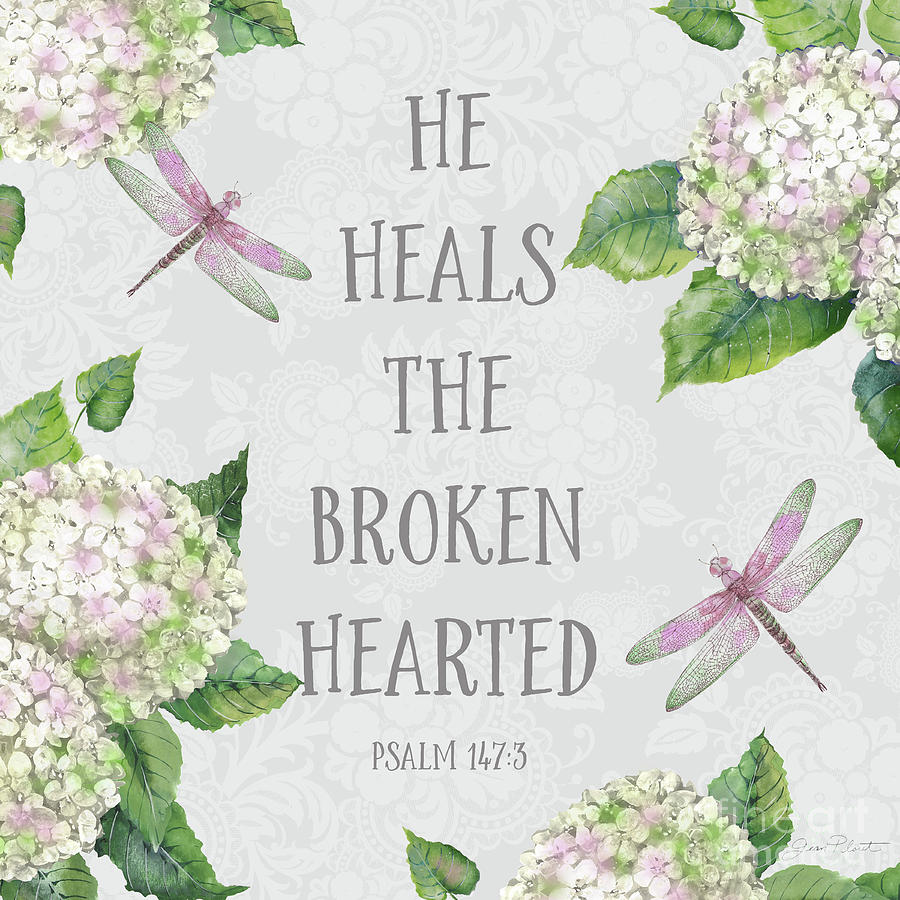 Bible Verse With Hydrangeas-B Painting by Jean Plout - Pixels