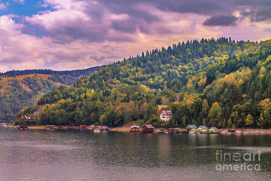 Bicaz Lake on a cloudy autumn day Photograph by Claudia M Photography