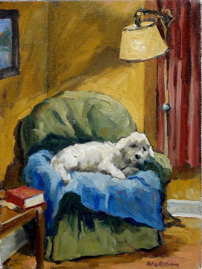 Impressionism Painting - Studio Dog / Night Study by Thor Wickstrom