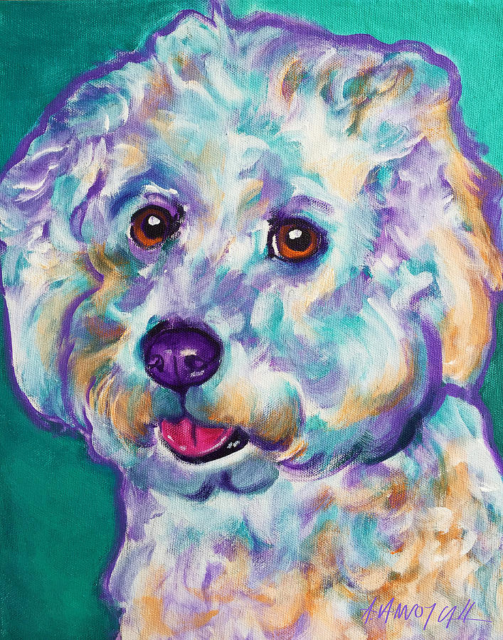 Dog Painting - Bichon Frise - Ruben by Dawg Painter