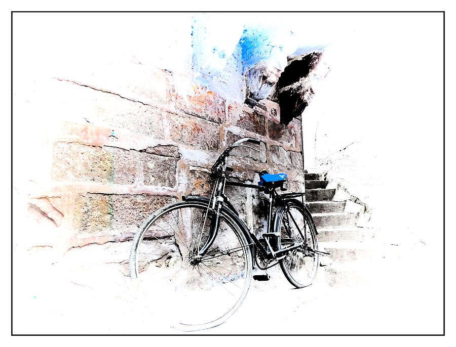 Bicycle Abandoned in India Rajasthan Blue City 1b Photograph by Sue Jacobi