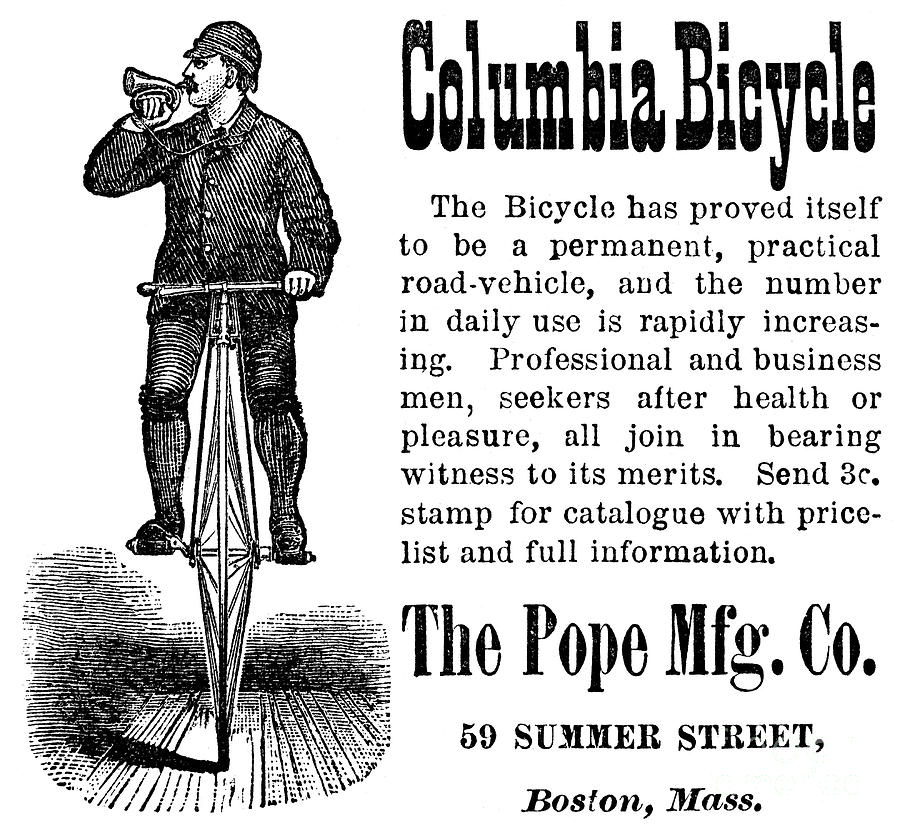 Bicycle Ad, 1880 Photograph by Granger