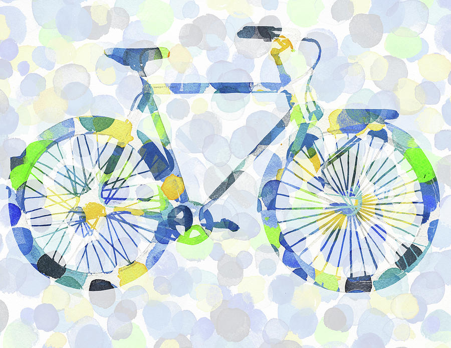 Bicycle And Dots Painting by Irina Sztukowski