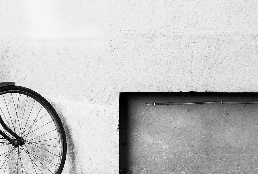 Bicycle and Rectangle Photograph by Prakash Ghai