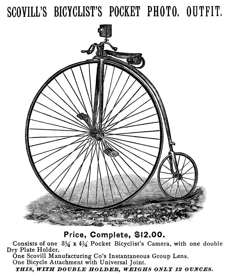 Bicycle Camera Ad, 1887 Photograph by Granger