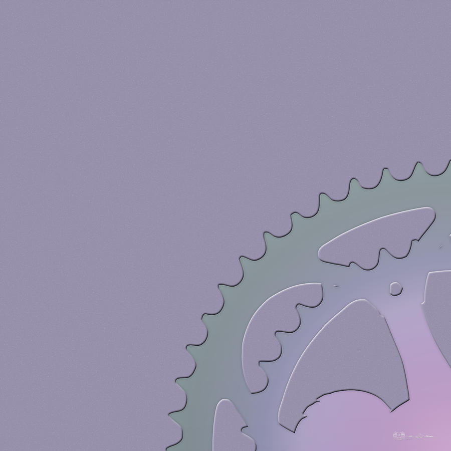 Bicycle Chain Ring on Lavender Mist - 1 of 4  Digital Art by Serge Averbukh