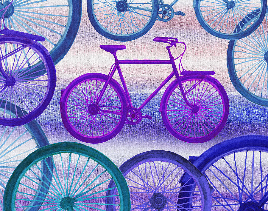 Bicycle Dream III Painting by Irina Sztukowski